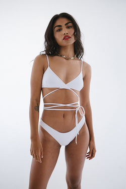 Top Biquíni Blanca Branco Com Textura - COSMO