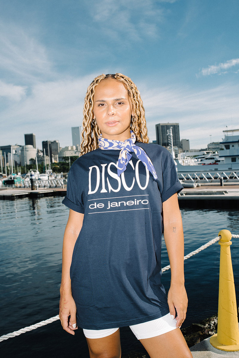 Camiseta DISCO DE JANEIRO Azul Marinho - COSMO