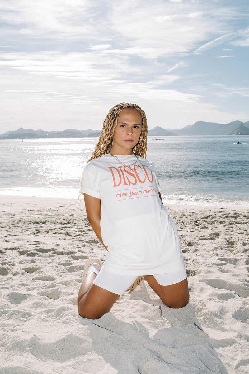 Camiseta DISCO DE JANEIRO Branca - COSMO
