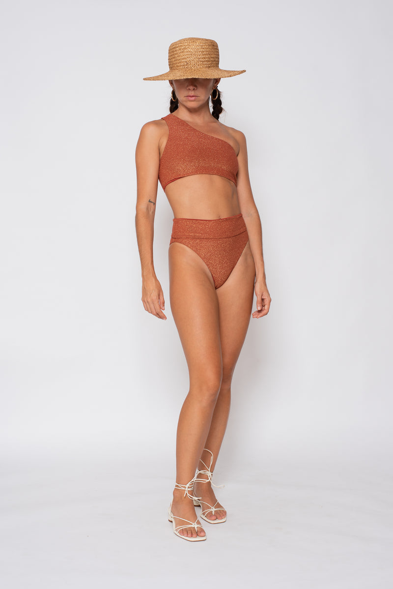 Top Biquíni Atria Lurex Vermelho - Cosmo