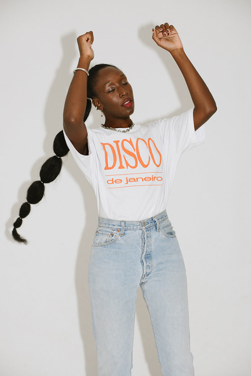 Camiseta DISCO DE JANEIRO Branca - COSMO