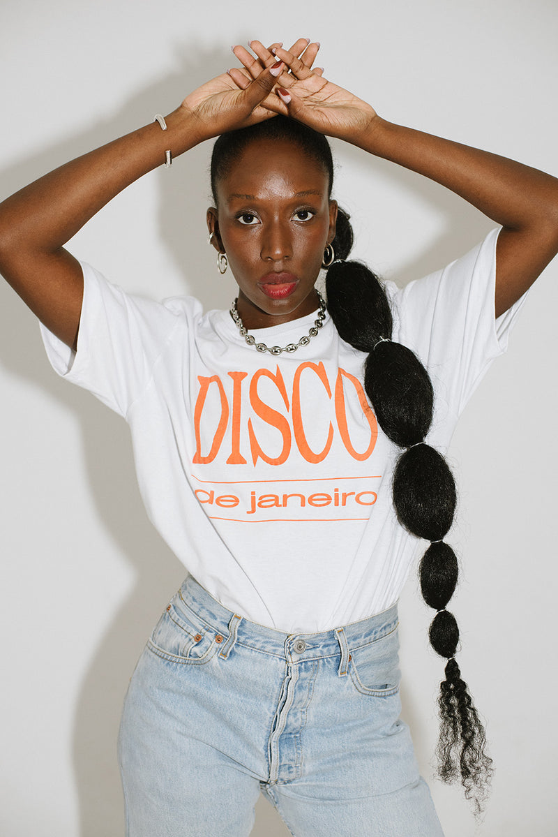 Camiseta DISCO DE JANEIRO Branca - COSMO