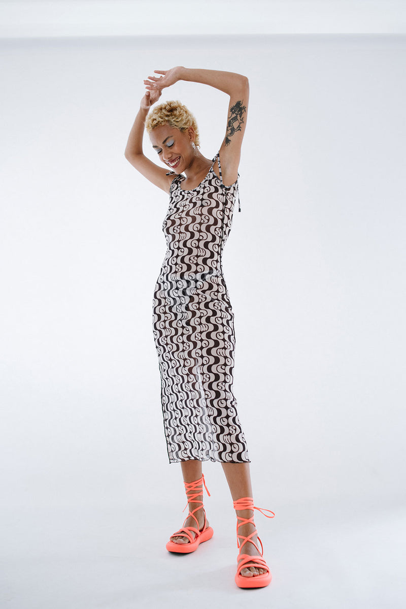 Vestido Tule Iza Orla Preto - COSMO