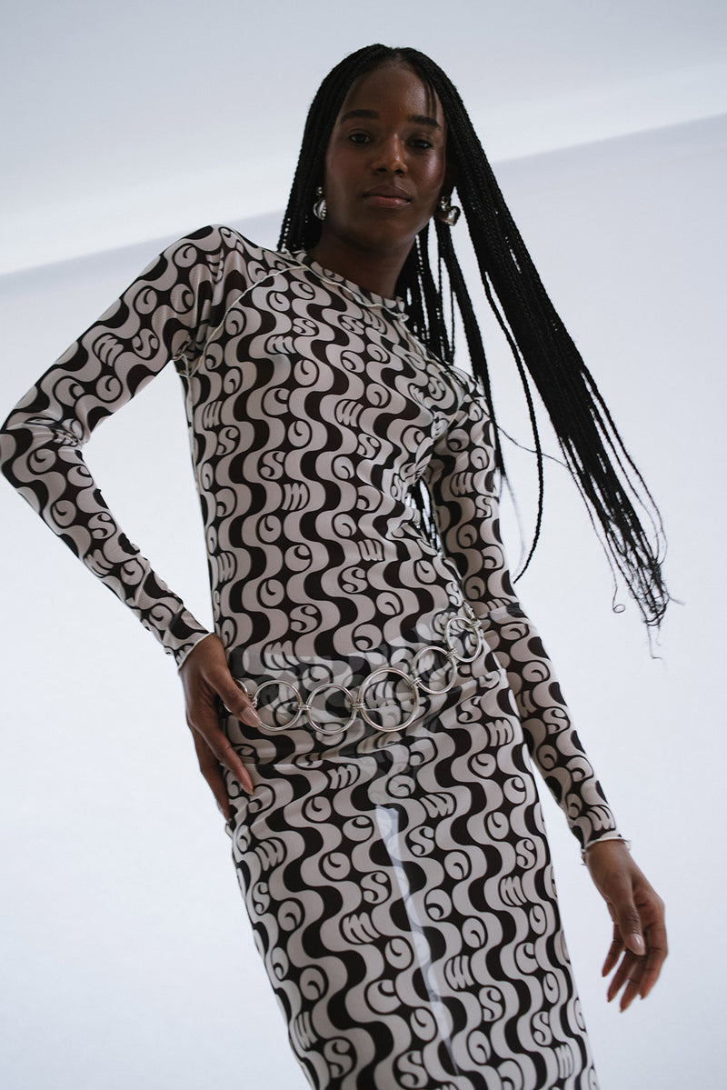 Vestido Tule Rash Guard Midi Orla Preto - COSMO