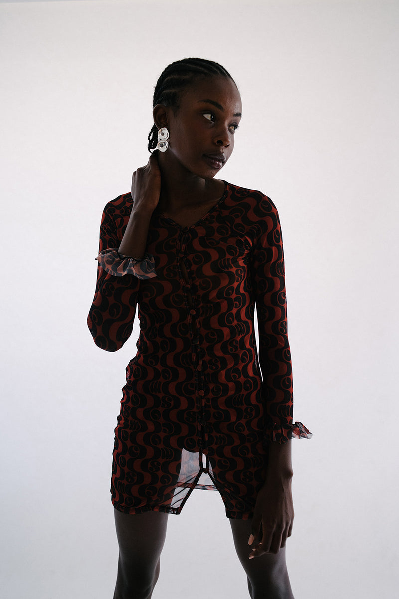 Vestido Tule Orla Telha - COSMO