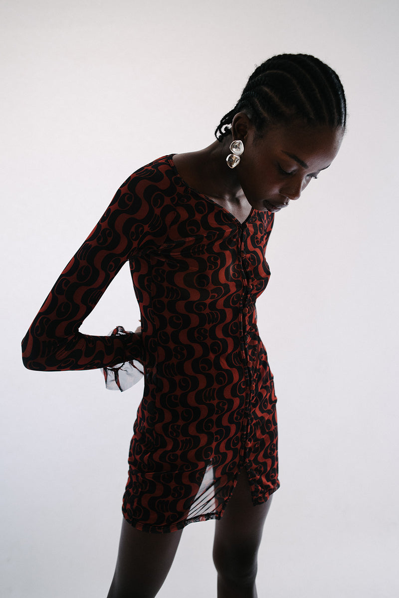 Vestido Tule Orla Telha - COSMO